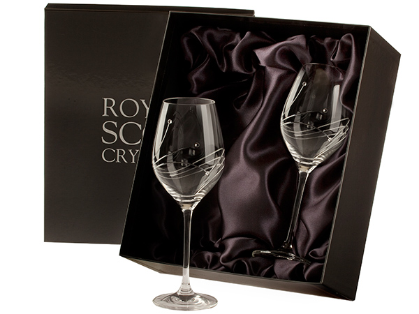 Royal Scot Crystal - Diamante Large Wine Glasses